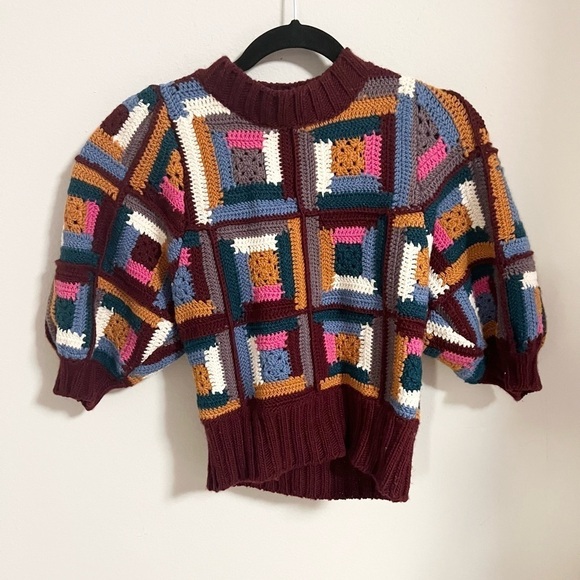 SEA NY Camryn wool crochet sweater size XS - Picture 5 of 11